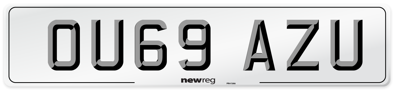 OU69 AZU Number Plate from New Reg